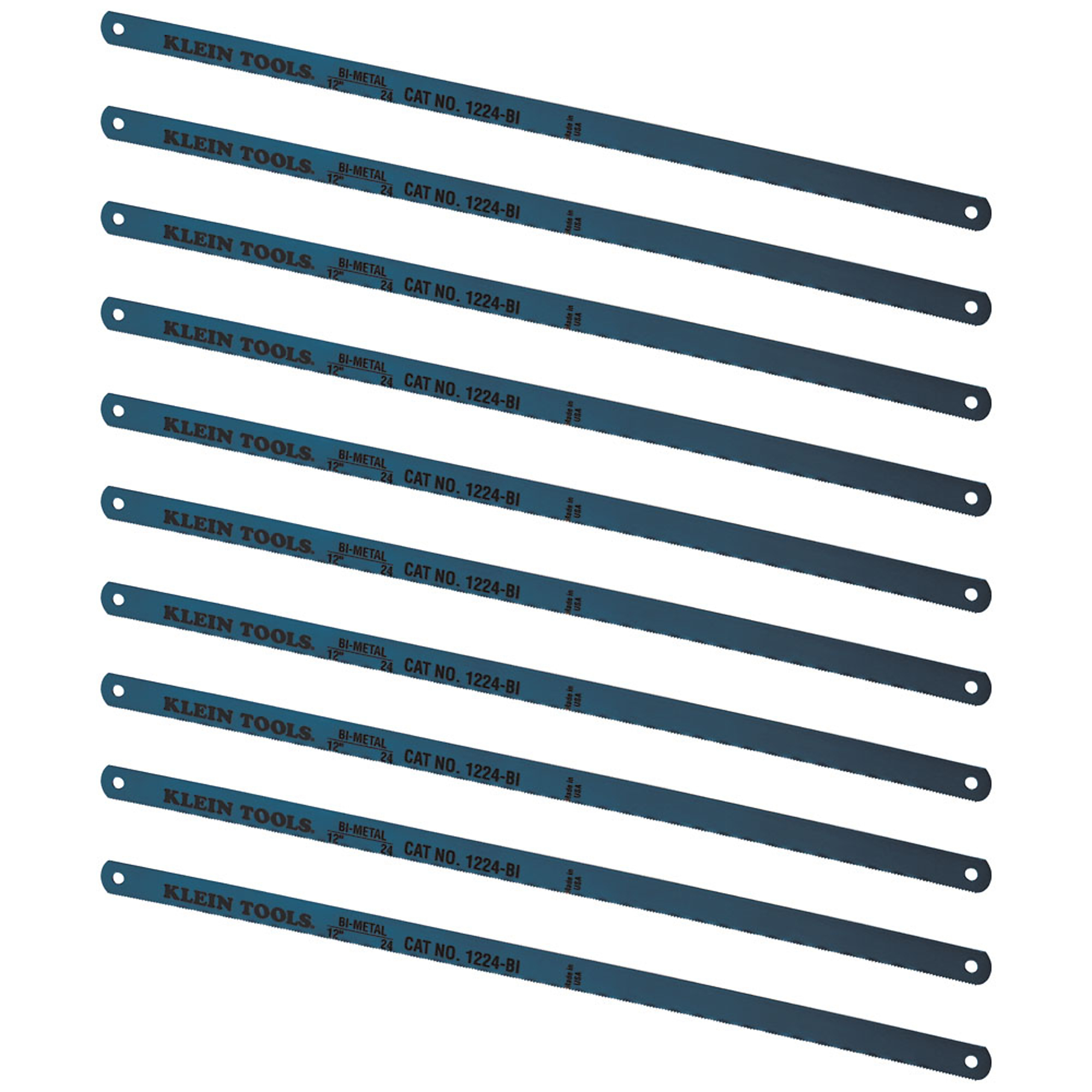 Klein Tools Bi-Metal Hacksaw Blades, 12in., 24 TPI, 10-Pk., Model# 1224BI-P